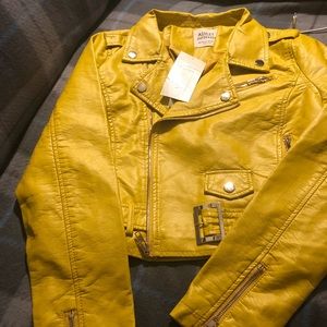 Synthetic leather jacket.